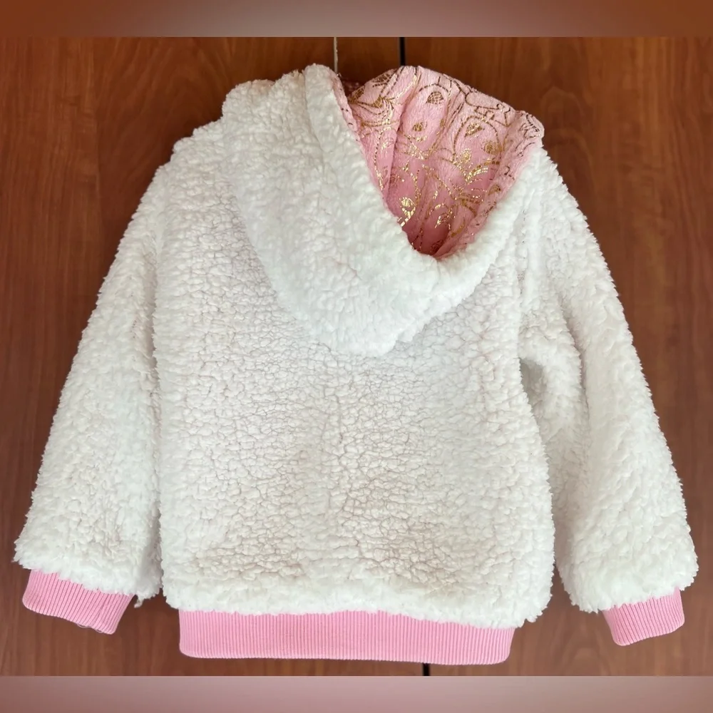Disney - Princess Gold Foil print pink coat (SZ 4T)